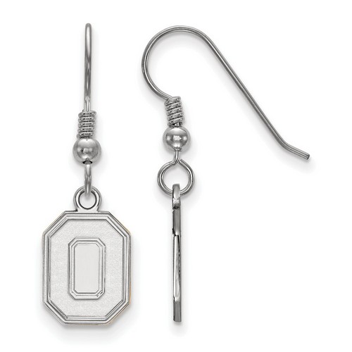 Ohio State University Buckeyes Small Dangle Earrings in Sterling Silver 1.79 gr