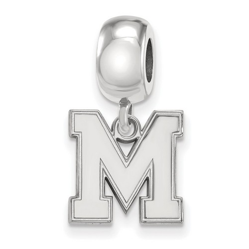 University of Memphis Tigers Small Bead Charm in Sterling Silver 3.10 gr