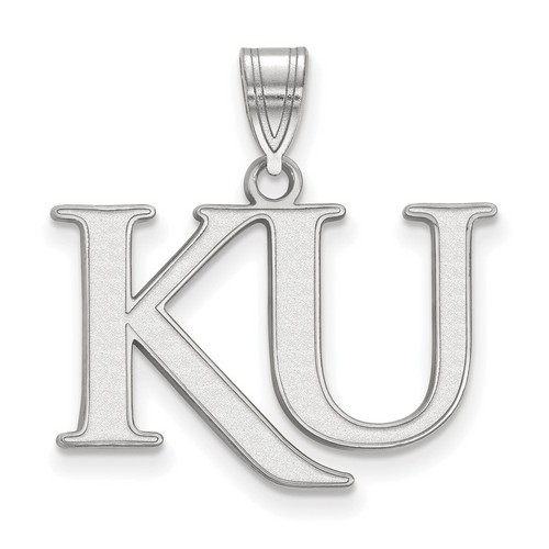 University of Kansas Jayhawks Medium Pendant in Sterling Silver 1.66 gr