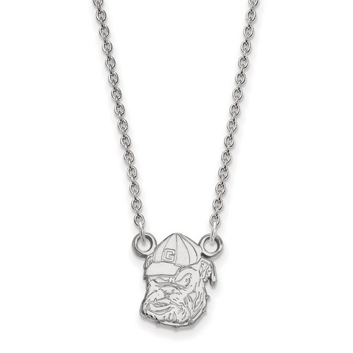 University of Georgia Bulldogs Small Pendant Necklace in Sterling Silver 2.84 gr