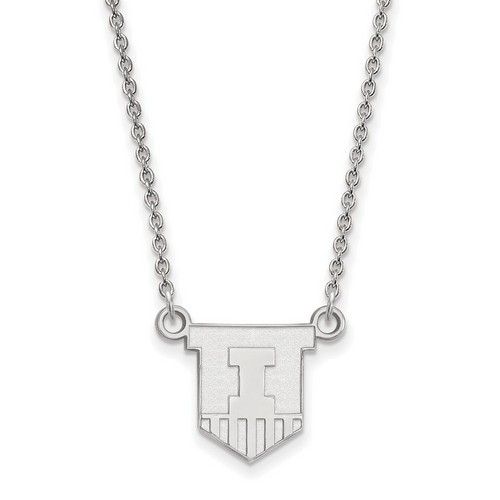 University of Illinois Fighting Illini Sterling Silver Pendant Necklace 2.93 gr