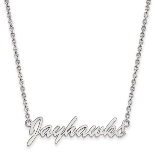 University of Kansas Jayhawks Medium Pendant Necklace in Sterling Silver 5.26 gr