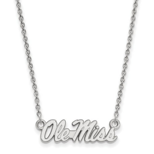 University of Mississippi Rebels Small Sterling Silver Pendant Necklace 2.84 gr