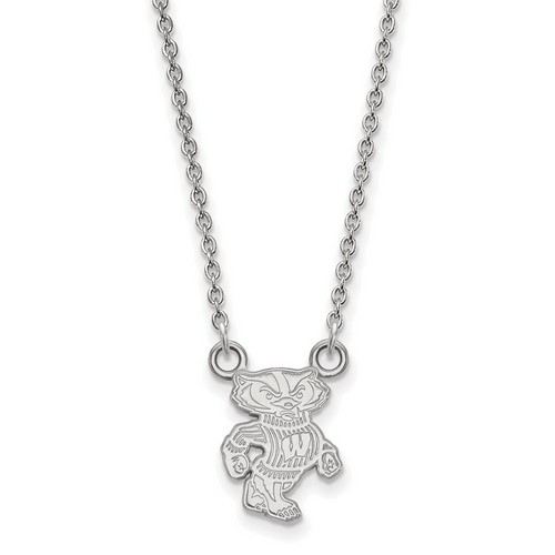 University of Wisconsin Badgers Small Sterling Silver Pendant Necklace