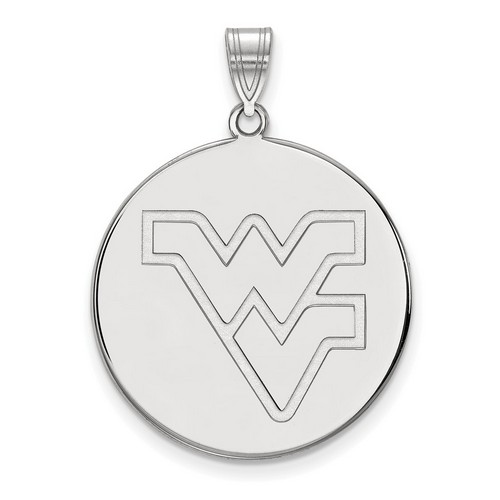 West Virginia University Mountaineers XL Disc Pendant in Sterling Silver 5.85 gr