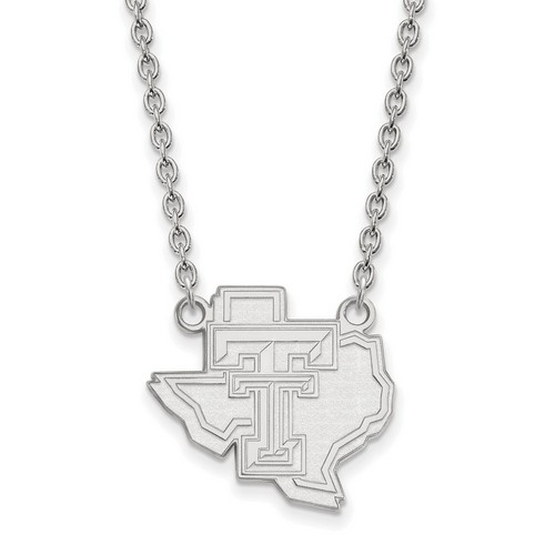 Texas Tech University Red Raiders Large Sterling Silver Pendant Necklace 5.82 gr