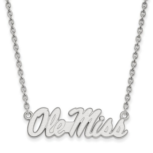 University of Mississippi Rebels Large Sterling Silver Pendant Necklace 5.68 gr