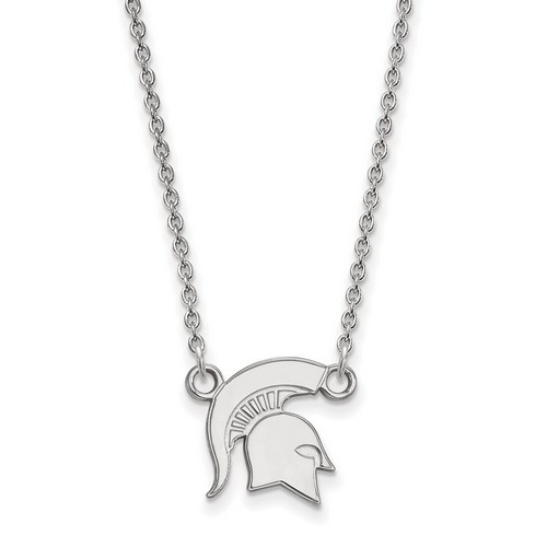 Michigan State University Spartans Small Sterling Silver Pendant Necklace 2.92gr