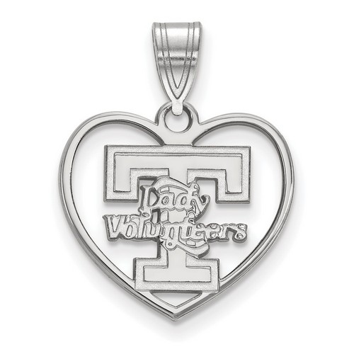 University of Tennessee Volunteers Sterling Silver Heart Pendant 1.57 gr
