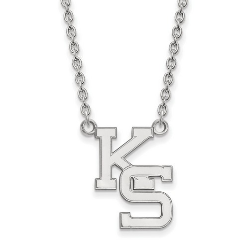 Kansas State University Wildcats Large Sterling Silver Pendant Necklace 5.09 gr