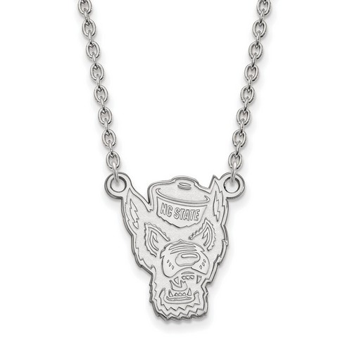 NC State University Wolfpack Large Pendant Necklace in Sterling Silver 5.54 gr