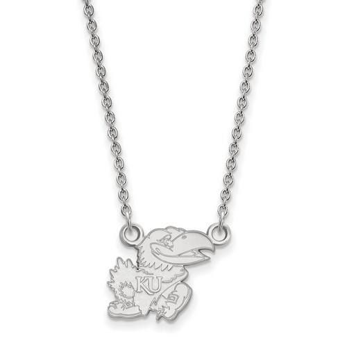 University of Kansas Jayhawks Small Pendant Necklace in Sterling Silver 3.08 gr