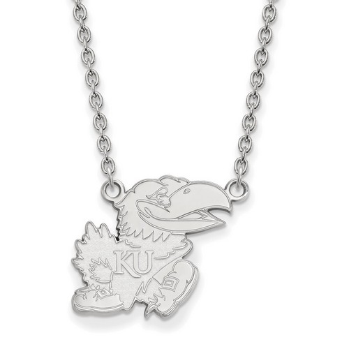 University of Kansas Jayhawks Large Pendant Necklace in Sterling Silver 6.12 gr