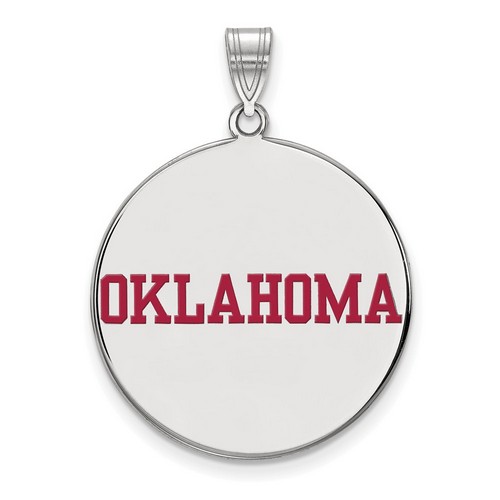 University of Oklahoma Sooners XL Disc Pendant in Sterling Silver 5.86 gr