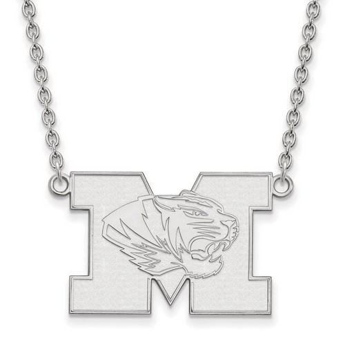 University of Missouri Tigers Large Pendant Necklace in Sterling Silver 7.19 gr