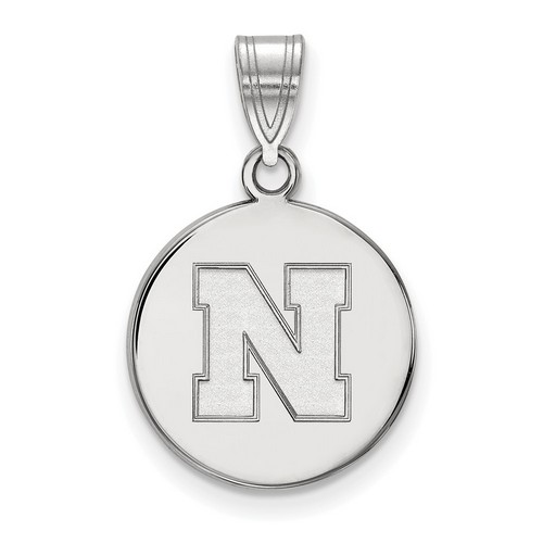 University of Nebraska Cornhuskers Medium Sterling Silver Disc Pendant 2.21 gr
