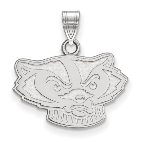 University of Wisconsin Badgers Small Pendant in Sterling Silver 1.84 gr