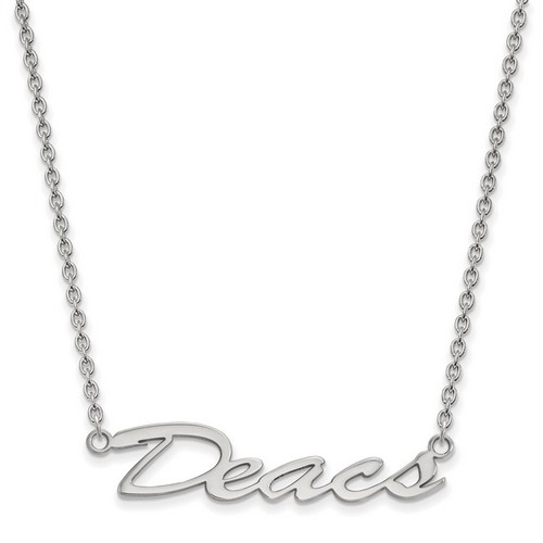 Wake Forest University Demon Deacons Sterling Silver Pendant Necklace 4.97 gr