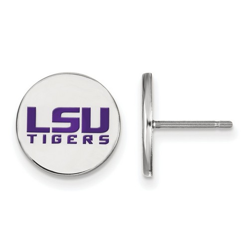 Louisiana State University LSU Tigers Sterling Silver Disc Earrings 2.03 gr