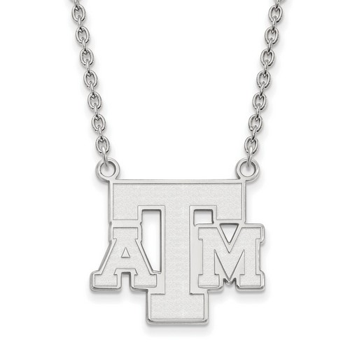 Texas A&M University Aggies Large Pendant Necklace in Sterling Silver 6.39 gr