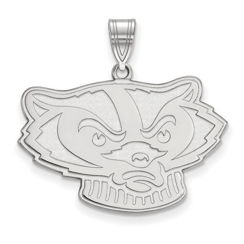 University of Wisconsin Badgers Large Pendant in Sterling Silver 4.02 gr