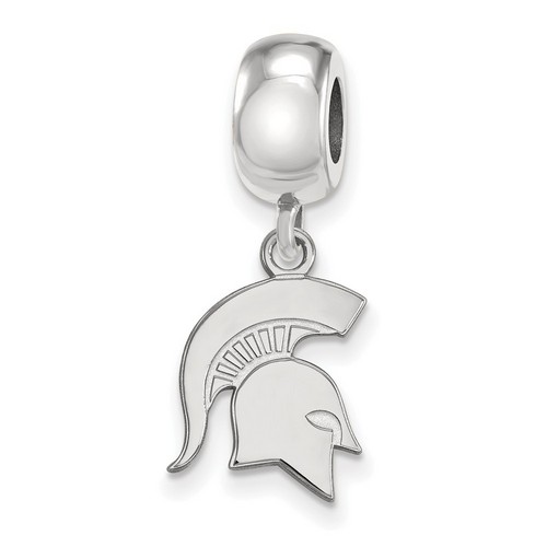 Michigan State University Spartans Small Dangle Bead in Sterling Silver 3.30 gr