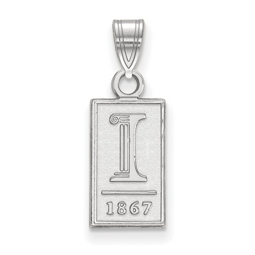 University of Illinois Fighting Illini Small Pendant in Sterling Silver 1.05 gr