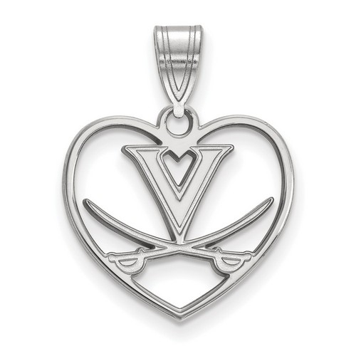 University of Virginia Cavaliers Sterling Silver Heart Pendant 0.98 gr