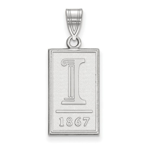 University of Illinois Fighting Illini Large Pendant in Sterling Silver 2.07 gr