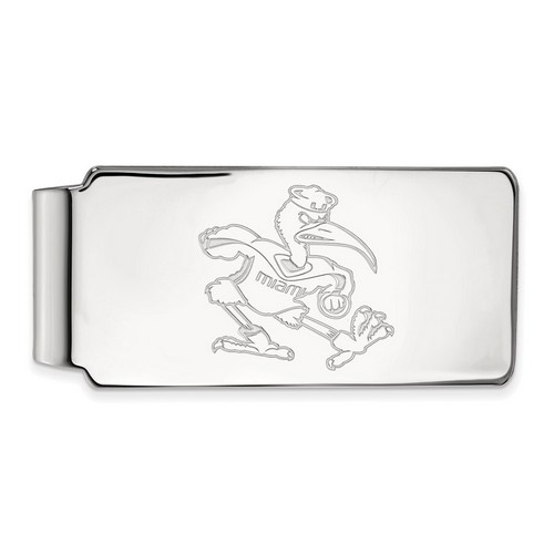 University of Miami Hurricanes Money Clip in Sterling Silver 16.87 gr