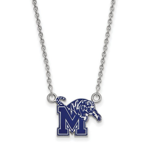 University of Memphis Tigers Small Pendant Necklace in Sterling Silver 3.13 gr