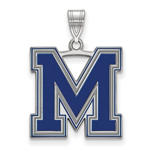 University of Memphis Tigers Large Pendant in Sterling Silver 3.26 gr