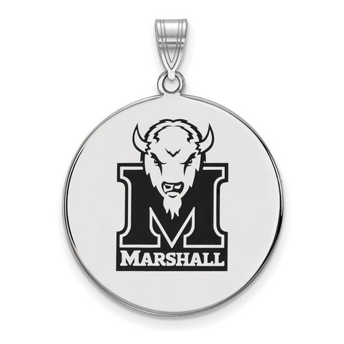Marshall University Thundering Herd XL Disc Pendant in Sterling Silver 5.34 gr