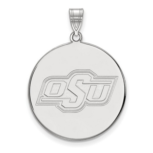 Oklahoma State University Cowboys XL Disc Pendant in Sterling Silver 5.76 gr