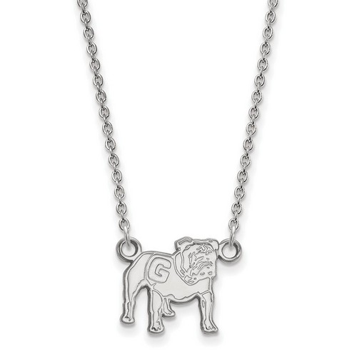 University of Georgia Bulldogs Small Pendant Necklace in Sterling Silver 3.00 gr