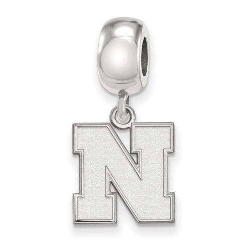 University of Nebraska Cornhuskers Small Bead Charm in Sterling Silver 3.54 gr