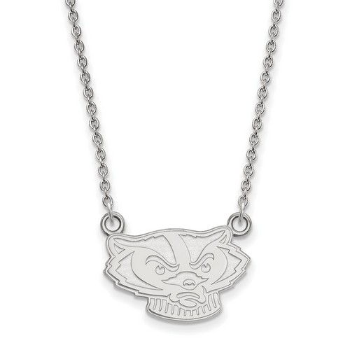University of Wisconsin Badgers Small Pendant Necklace in Sterling Silver