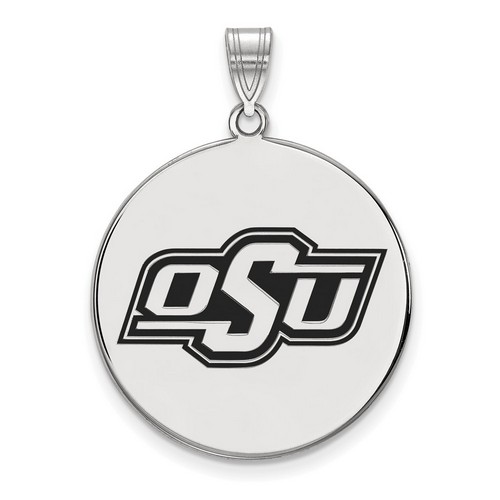 Oklahoma State University Cowboys XL Disc Pendant in Sterling Silver 5.57 gr