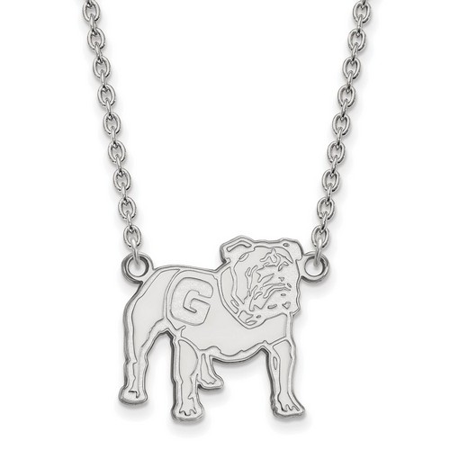 University of Georgia Bulldogs Large Pendant Necklace in Sterling Silver 5.89 gr