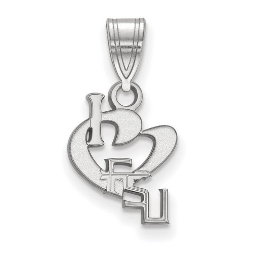 Florida State University Seminoles I Love Logo Sterling Silver Pendant 0.70 gr