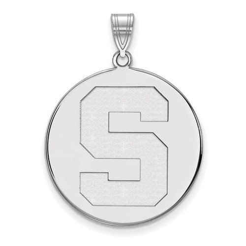 Michigan State University Spartans XL Disc Pendant in Sterling Silver 5.22 gr