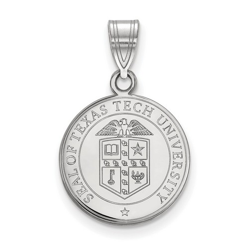 Texas Tech University Red Raiders Medium Sterling Silver Crest Pendant 2.51 gr