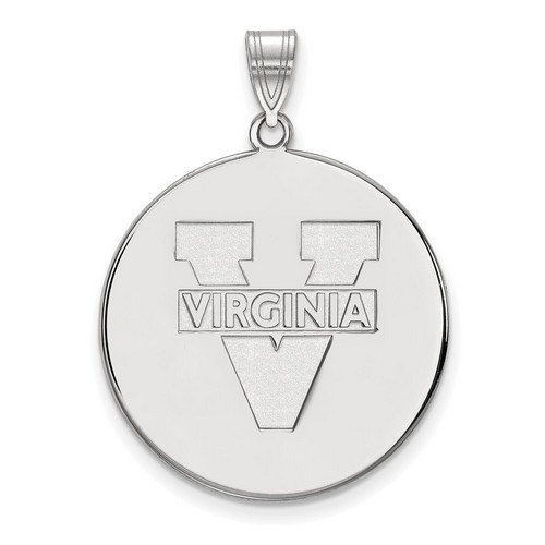 University of Virginia Cavaliers XL Disc Pendant in Sterling Silver 5.52 gr