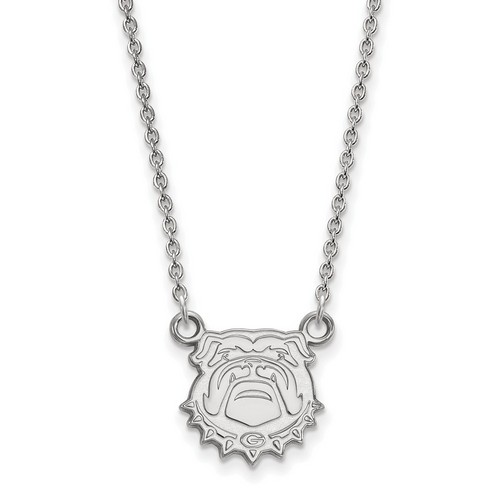 University of Georgia Bulldogs Small Pendant Necklace in Sterling Silver 3.14 gr