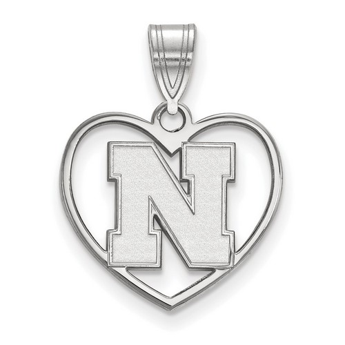 University of Nebraska Cornhuskers Sterling Silver Heart Pendant 1.36 gr