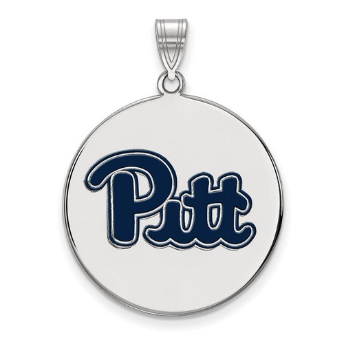 University of Pittsburgh Pitt Panthers Large Sterling Silver Disc Pendant 5.63gr