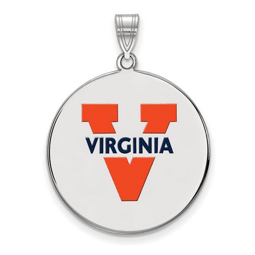 University of Virginia Cavaliers XL Disc Pendant in Sterling Silver 5.63 gr