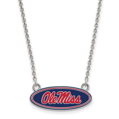 University of Mississippi Rebels Small Sterling Silver Pendant Necklace 3.52 gr