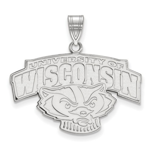 University of Wisconsin Badgers Large Pendant in Sterling Silver 3.78 gr