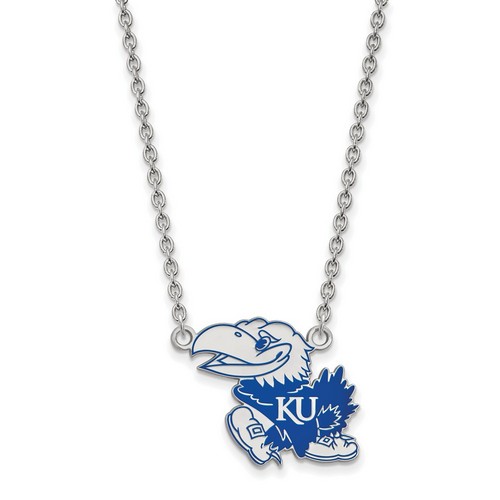 University of Kansas Jayhawks Large Pendant Necklace in Sterling Silver 6.07 gr